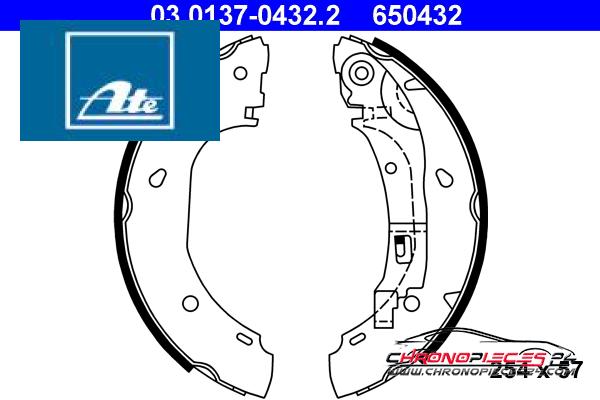 Achat de ATE 03.0137-0432.2 Jeu de mâchoires de frein pas chères