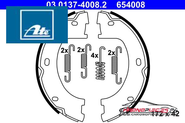 Achat de ATE 03.0137-4008.2 Jeu de mâchoires de frein, frein de stationnement pas chères