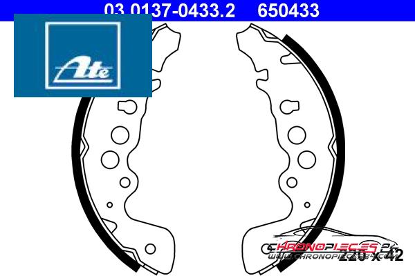 Achat de ATE 03.0137-0433.2 Jeu de mâchoires de frein pas chères
