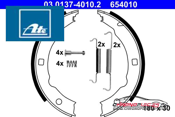 Achat de ATE 03.0137-4010.2 Jeu de mâchoires de frein, frein de stationnement pas chères