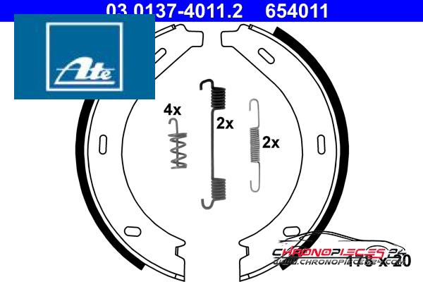 Achat de ATE 03.0137-4011.2 Jeu de mâchoires de frein, frein de stationnement pas chères