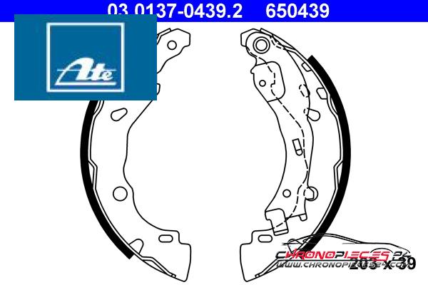 Achat de ATE 03.0137-0439.2 Jeu de mâchoires de frein pas chères