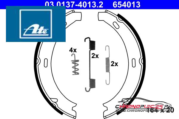 Achat de ATE 03.0137-4013.2 Jeu de mâchoires de frein, frein de stationnement pas chères
