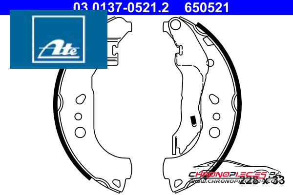 Achat de ATE 03.0137-0521.2 Jeu de mâchoires de frein pas chères