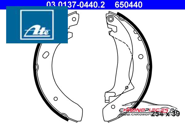 Achat de ATE 03.0137-0440.2 Jeu de mâchoires de frein pas chères