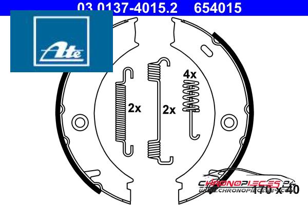 Achat de ATE 03.0137-4015.2 Jeu de mâchoires de frein, frein de stationnement pas chères