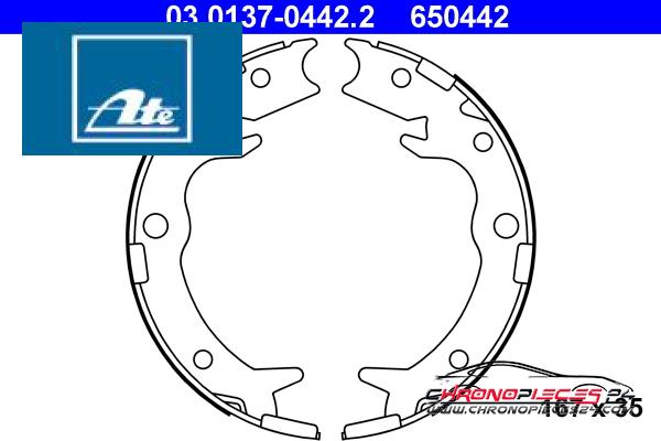 Achat de ATE 03.0137-0442.2 Jeu de mâchoires de frein, frein de stationnement pas chères