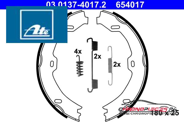 Achat de ATE 03.0137-4017.2 Jeu de mâchoires de frein, frein de stationnement pas chères