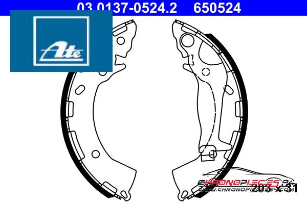 Achat de ATE 03.0137-0524.2 Jeu de mâchoires de frein pas chères