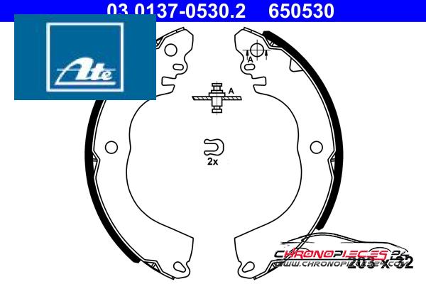 Achat de ATE 03.0137-0530.2 Jeu de mâchoires de frein pas chères