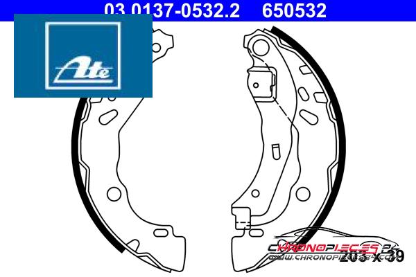Achat de ATE 03.0137-0532.2 Jeu de mâchoires de frein pas chères