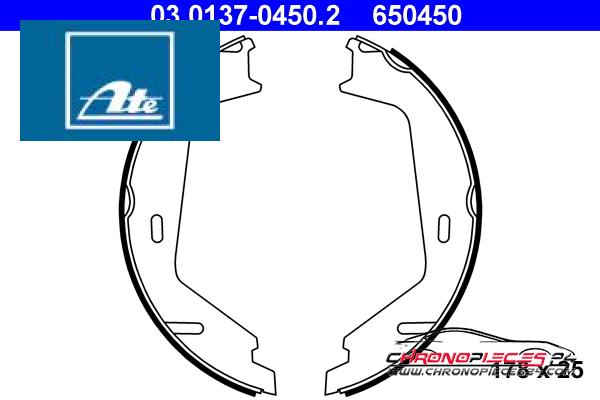 Achat de ATE 03.0137-0450.2 Jeu de mâchoires de frein, frein de stationnement pas chères