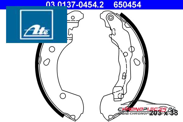 Achat de ATE 03.0137-0454.2 Jeu de mâchoires de frein pas chères