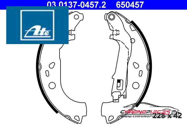 Achat de ATE 03.0137-0457.2 Jeu de mâchoires de frein pas chères