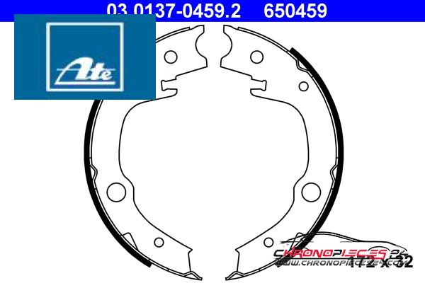 Achat de ATE 03.0137-0459.2 Jeu de mâchoires de frein, frein de stationnement pas chères