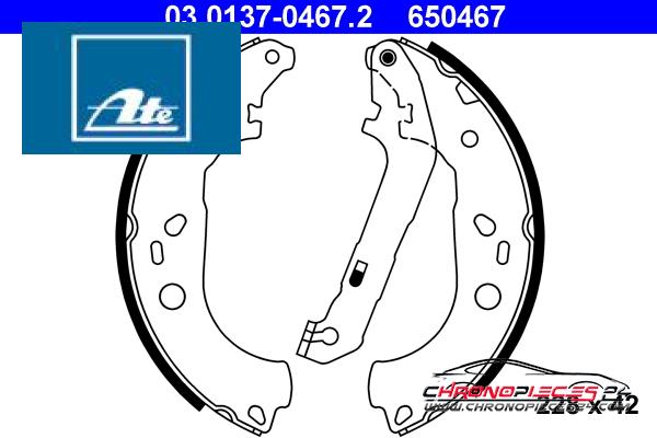Achat de ATE 03.0137-0467.2 Jeu de mâchoires de frein pas chères