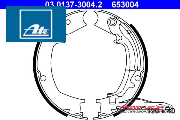 Achat de ATE 03.0137-3004.2 Jeu de mâchoires de frein, frein de stationnement pas chères