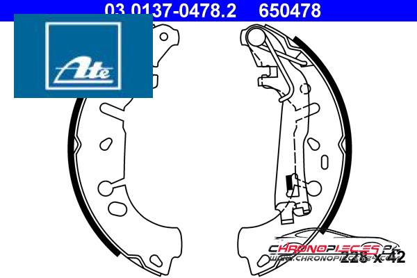 Achat de ATE 03.0137-0478.2 Jeu de mâchoires de frein pas chères