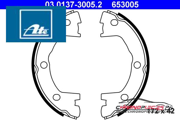 Achat de ATE 03.0137-3005.2 Jeu de mâchoires de frein, frein de stationnement pas chères