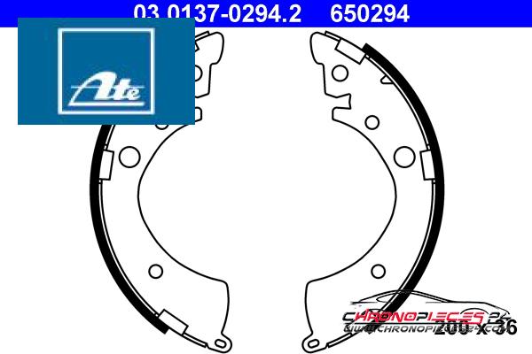 Achat de ATE 03.0137-0294.2 Jeu de mâchoires de frein pas chères