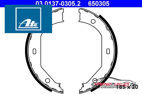 Achat de ATE 03.0137-0305.2 Jeu de mâchoires de frein, frein de stationnement pas chères
