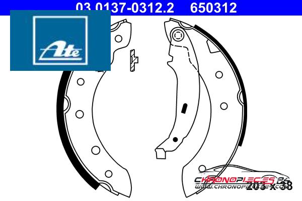 Achat de ATE 03.0137-0312.2 Jeu de mâchoires de frein pas chères