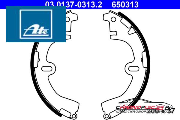 Achat de ATE 03.0137-0313.2 Jeu de mâchoires de frein pas chères