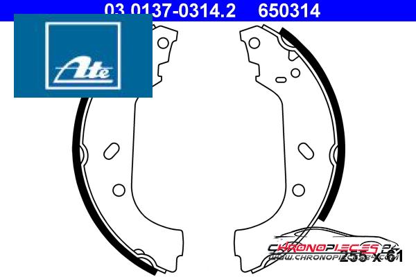 Achat de ATE 03.0137-0314.2 Jeu de mâchoires de frein pas chères