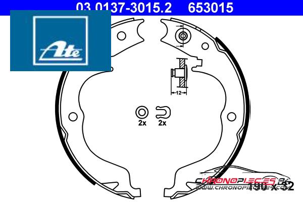 Achat de ATE 03.0137-3015.2 Jeu de mâchoires de frein, frein de stationnement pas chères