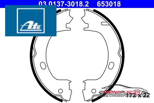 Achat de ATE 03.0137-3018.2 Jeu de mâchoires de frein, frein de stationnement pas chères