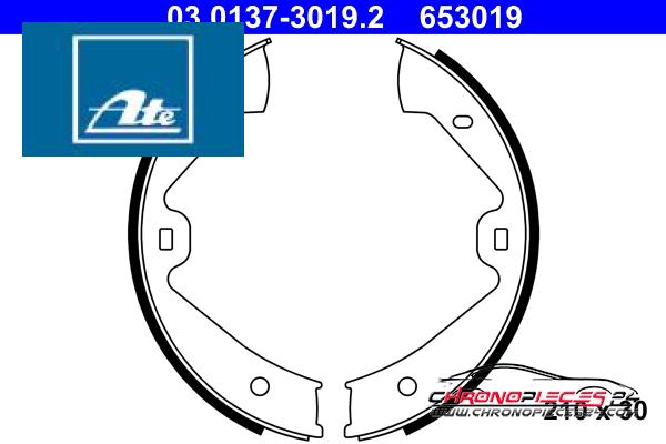 Achat de ATE 03.0137-3019.2 Jeu de mâchoires de frein, frein de stationnement pas chères