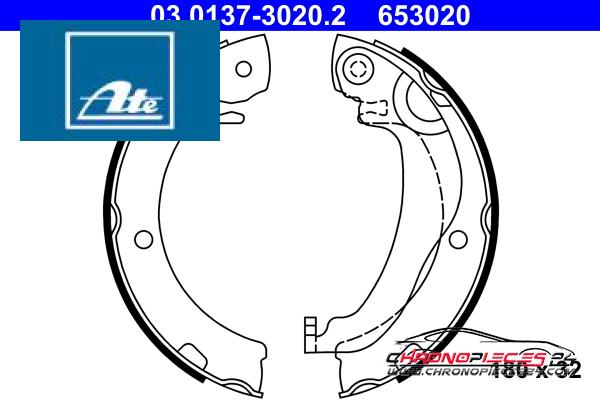 Achat de ATE 03.0137-3020.2 Jeu de mâchoires de frein, frein de stationnement pas chères