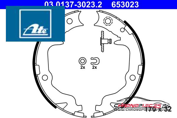 Achat de ATE 03.0137-3023.2 Jeu de mâchoires de frein, frein de stationnement pas chères