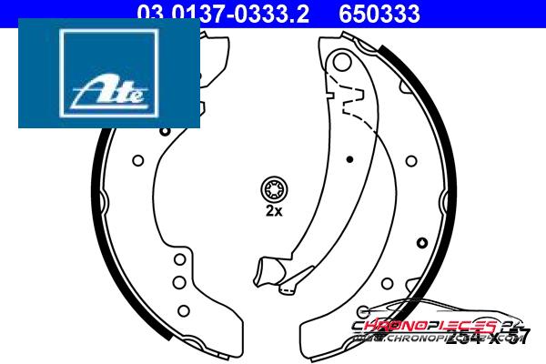 Achat de ATE 03.0137-0333.2 Jeu de mâchoires de frein pas chères