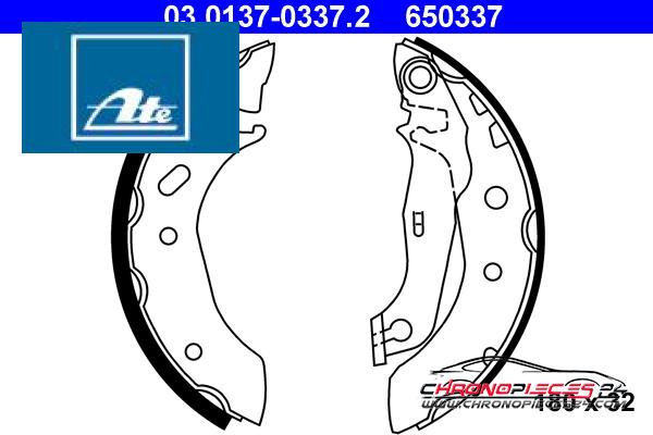 Achat de ATE 03.0137-0337.2 Jeu de mâchoires de frein pas chères