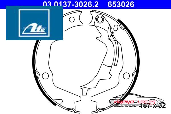 Achat de ATE 03.0137-3026.2 Jeu de mâchoires de frein, frein de stationnement pas chères