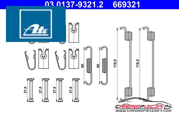 Achat de ATE 03.0137-9321.2 Kit d'accessoires, mâchoire de frein  pas chères