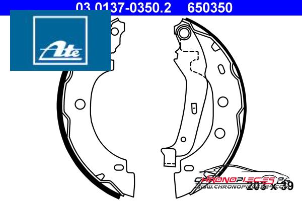 Achat de ATE 03.0137-0350.2 Jeu de mâchoires de frein pas chères