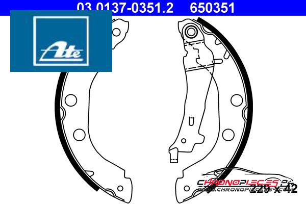 Achat de ATE 03.0137-0351.2 Jeu de mâchoires de frein pas chères