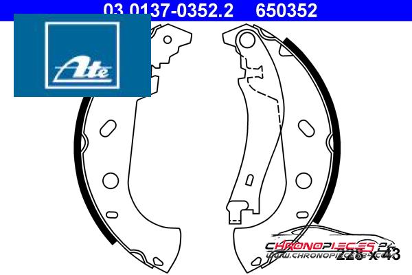 Achat de ATE 03.0137-0352.2 Jeu de mâchoires de frein pas chères
