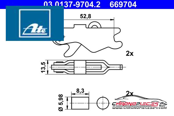 Achat de ATE 03.0137-9704.2 Kit d'accessoires, mâchoires de frein de stationnement pas chères