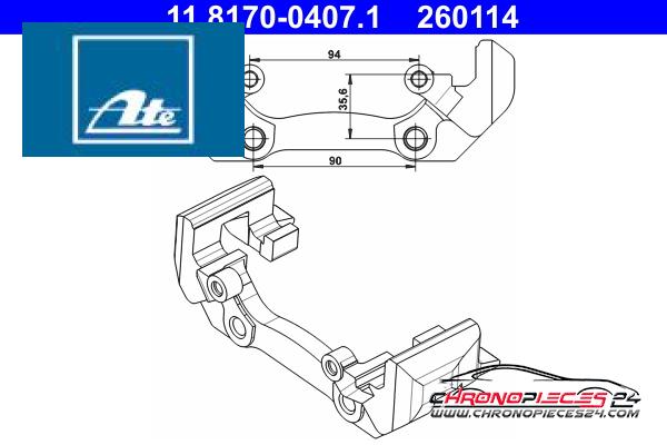 Achat de ATE 11.8170-0407.1 Support, étrier de frein pas chères