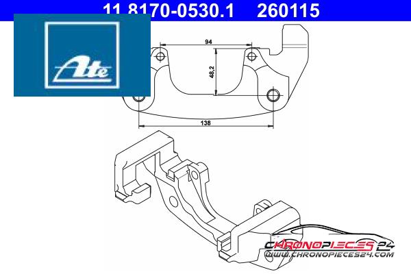 Achat de ATE 11.8170-0530.1 Support, étrier de frein pas chères