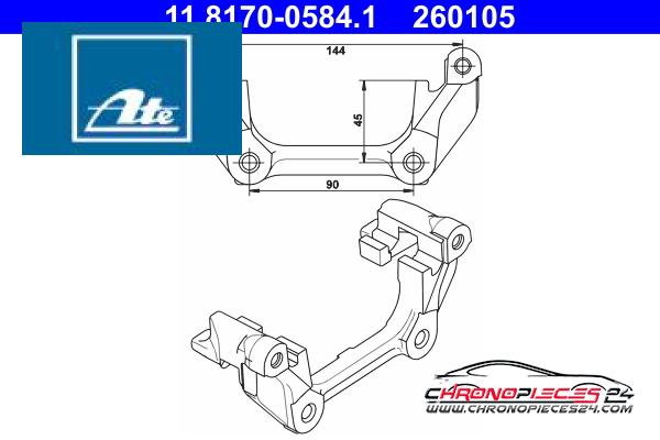 Achat de ATE 11.8170-0584.1 Support, étrier de frein pas chères