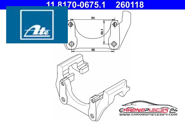 Achat de ATE 11.8170-0675.1 Support, étrier de frein pas chères