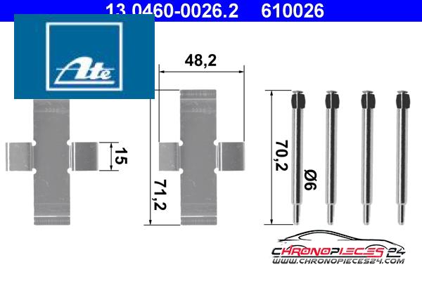 Achat de ATE 13.0460-0026.2 Kit d'accessoires, plaquette de frein à disque pas chères