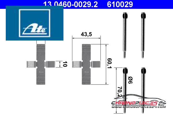 Achat de ATE 13.0460-0029.2 Kit d'accessoires, plaquette de frein à disque pas chères