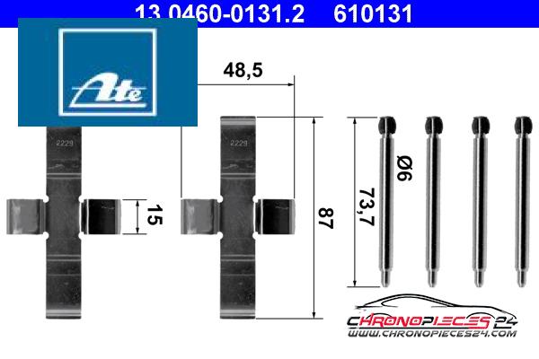 Achat de ATE 13.0460-0131.2 Kit d'accessoires, plaquette de frein à disque pas chères