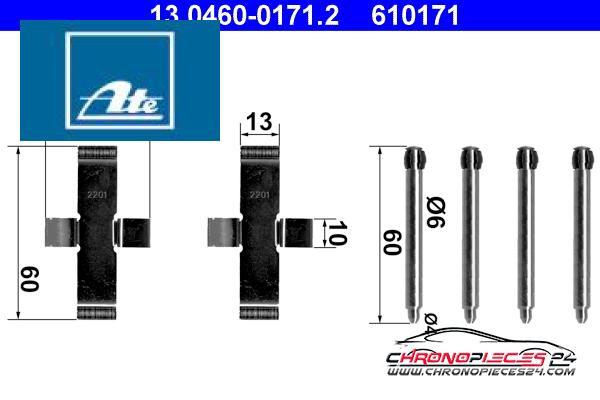 Achat de ATE 13.0460-0171.2 Kit d'accessoires, plaquette de frein à disque pas chères