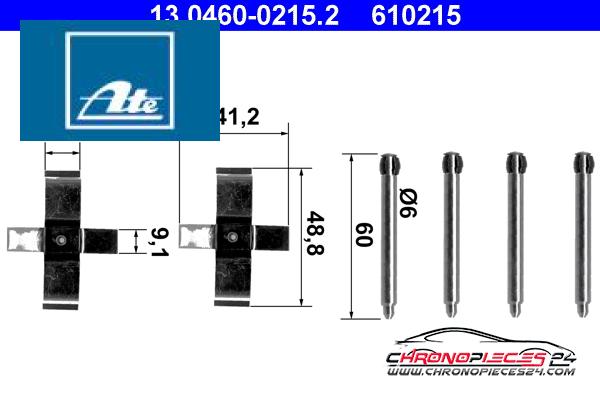 Achat de ATE 13.0460-0215.2 Kit d'accessoires, plaquette de frein à disque pas chères